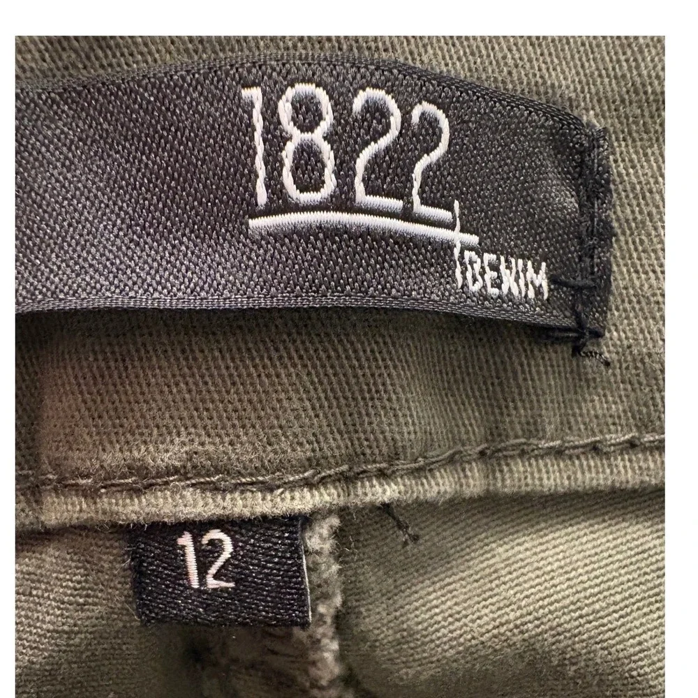 1822 Denim NWT Olive Green Utility Cargo Pants High Tech Stretch‎ Size 12